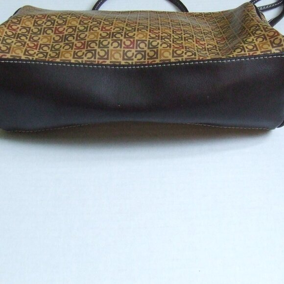 Liz Claiborne purse cross body vintage 1980s LC logo hand bag vinyl cloth vegan - Picture 6 of 11